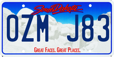 SD license plate 0ZMJ83