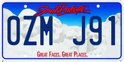 SD license plate 0ZMJ91