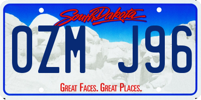 SD license plate 0ZMJ96