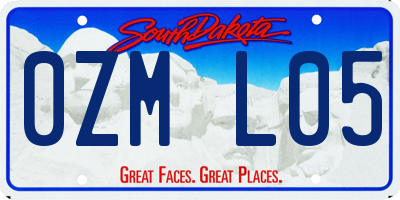 SD license plate 0ZML05