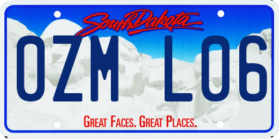 SD license plate 0ZML06