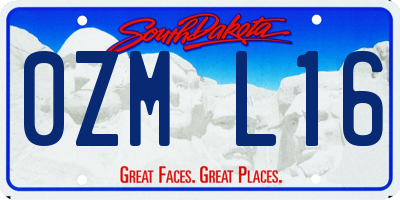 SD license plate 0ZML16