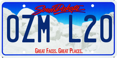SD license plate 0ZML20