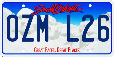 SD license plate 0ZML26