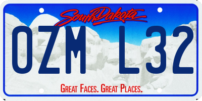 SD license plate 0ZML32