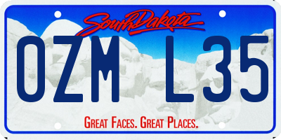 SD license plate 0ZML35