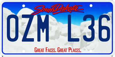 SD license plate 0ZML36