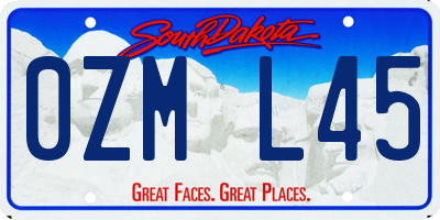 SD license plate 0ZML45