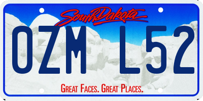 SD license plate 0ZML52