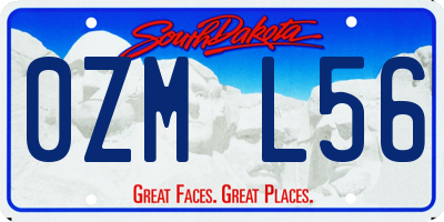 SD license plate 0ZML56