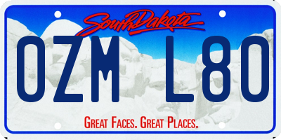 SD license plate 0ZML80