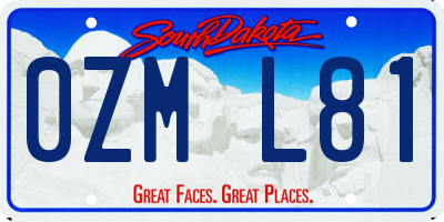 SD license plate 0ZML81