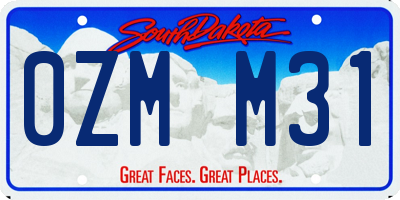 SD license plate 0ZMM31