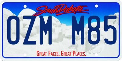 SD license plate 0ZMM85