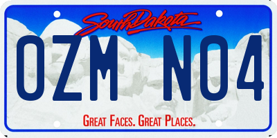 SD license plate 0ZMN04