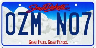 SD license plate 0ZMN07