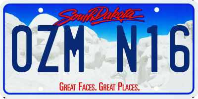 SD license plate 0ZMN16