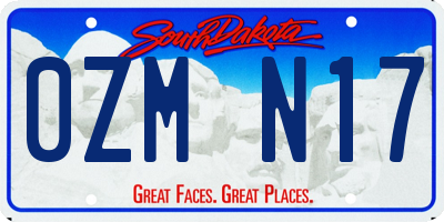SD license plate 0ZMN17