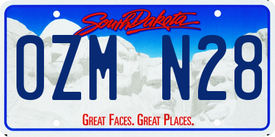 SD license plate 0ZMN28