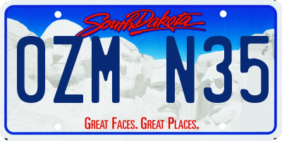 SD license plate 0ZMN35