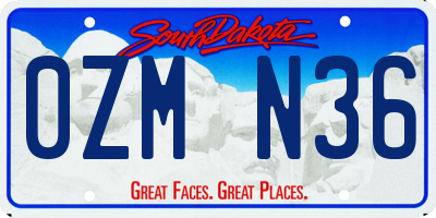 SD license plate 0ZMN36