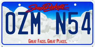 SD license plate 0ZMN54