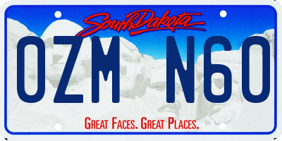 SD license plate 0ZMN60