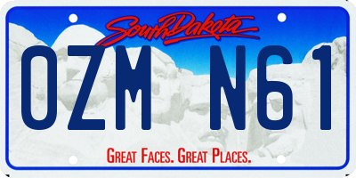 SD license plate 0ZMN61