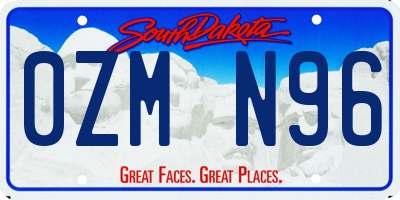 SD license plate 0ZMN96