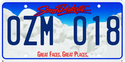 SD license plate 0ZMO18