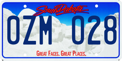 SD license plate 0ZMO28
