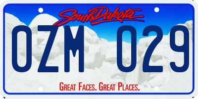 SD license plate 0ZMO29