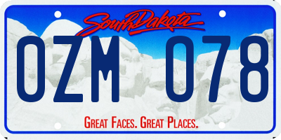 SD license plate 0ZMO78