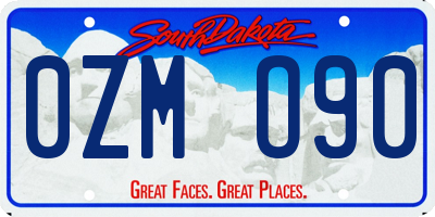 SD license plate 0ZMO90