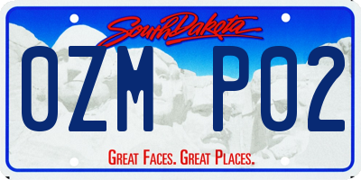 SD license plate 0ZMP02
