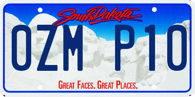 SD license plate 0ZMP10