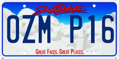 SD license plate 0ZMP16