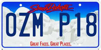 SD license plate 0ZMP18