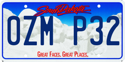 SD license plate 0ZMP32