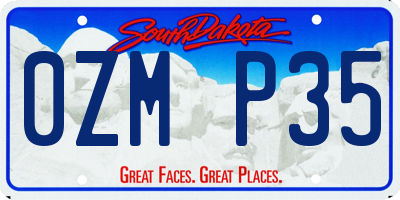 SD license plate 0ZMP35