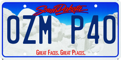 SD license plate 0ZMP40