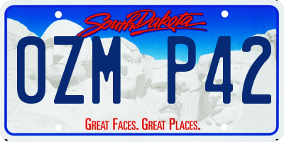 SD license plate 0ZMP42