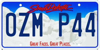 SD license plate 0ZMP44