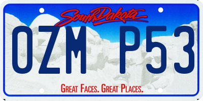 SD license plate 0ZMP53