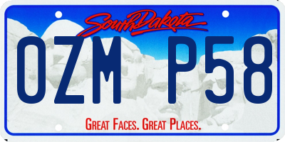 SD license plate 0ZMP58