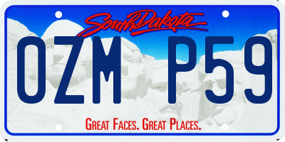SD license plate 0ZMP59