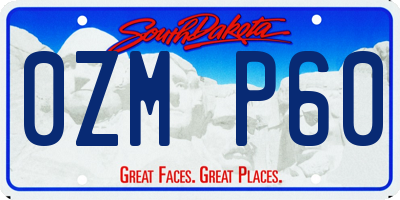 SD license plate 0ZMP60