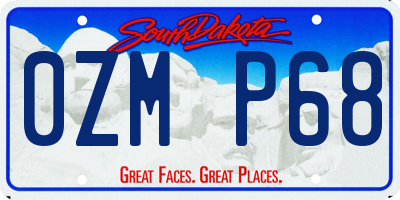 SD license plate 0ZMP68