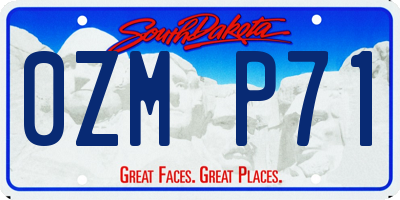 SD license plate 0ZMP71
