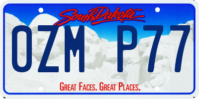 SD license plate 0ZMP77